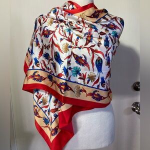 Bursa Silk Scarf 62” X 20.5” Made in Turkey EUC-Like New